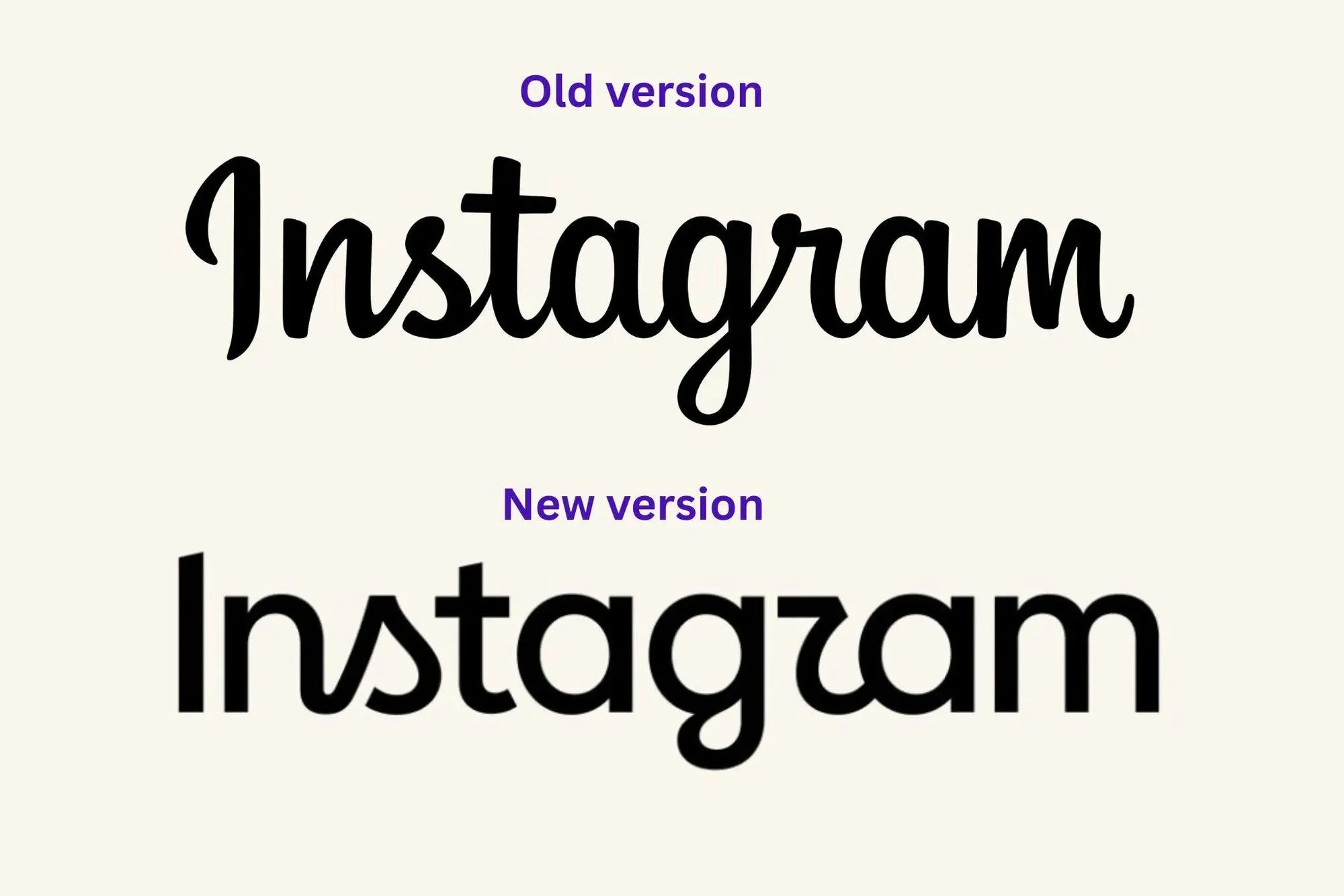 Попередній напис Instagram використовував курсивний шрифт