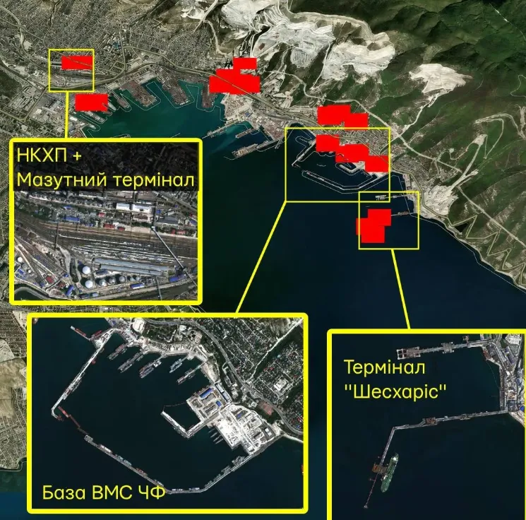 Последствия ударов по Новороссийску.