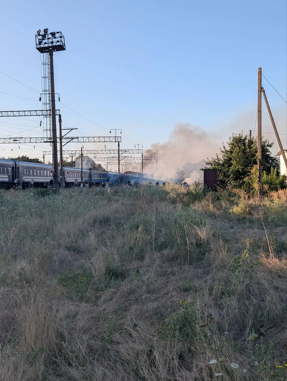 БПЛА ударил по локомотиву