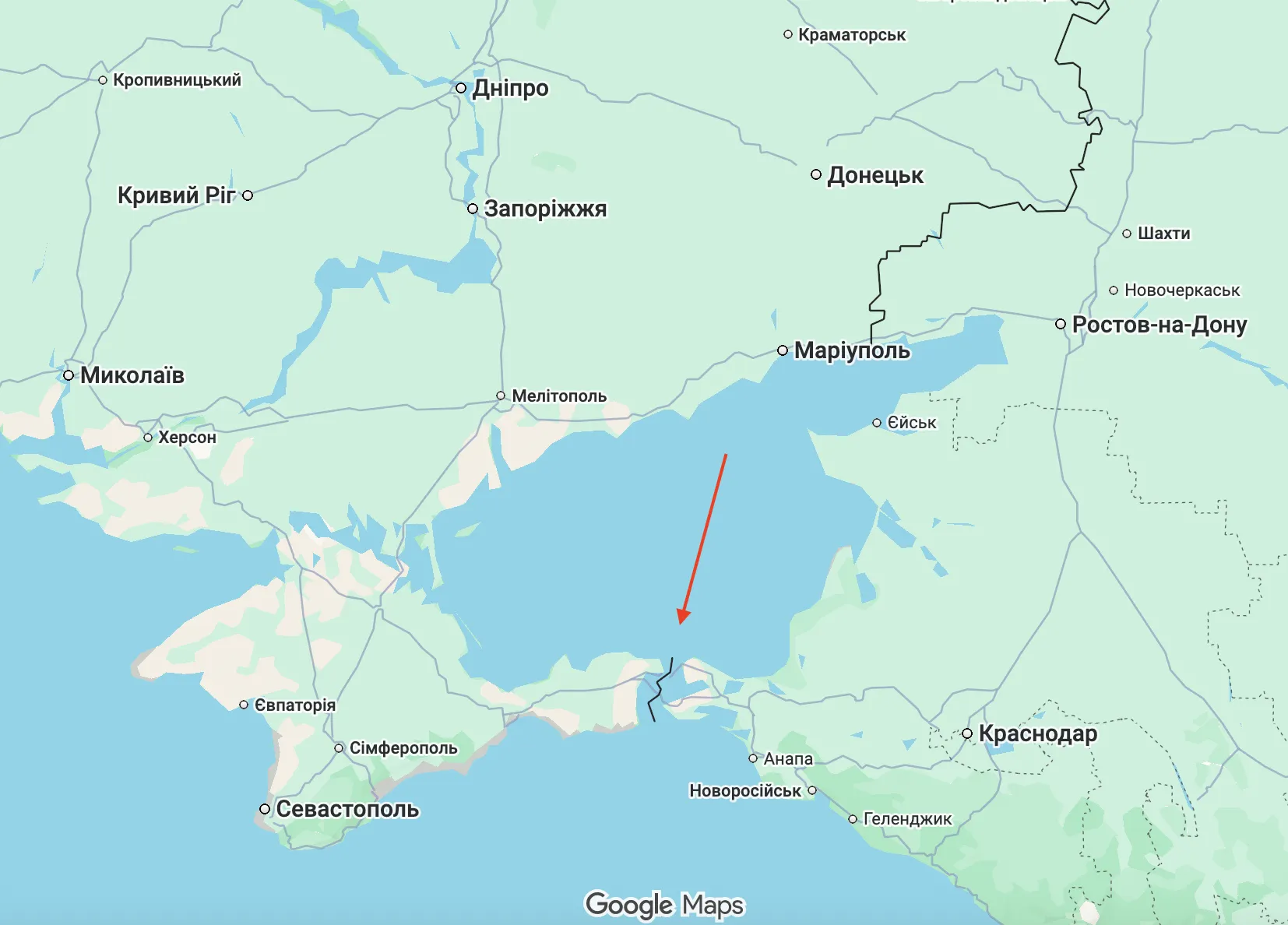Крим на карті для українців.