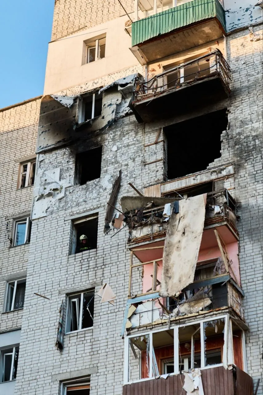 Наслідки дронової атаки на Смілу.
