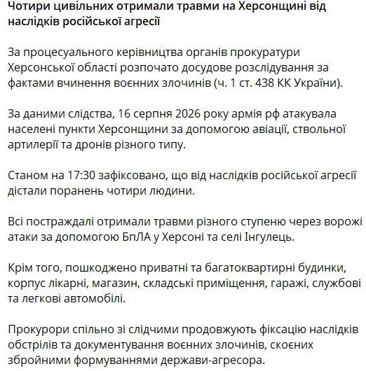 Скриншот повідомлення.