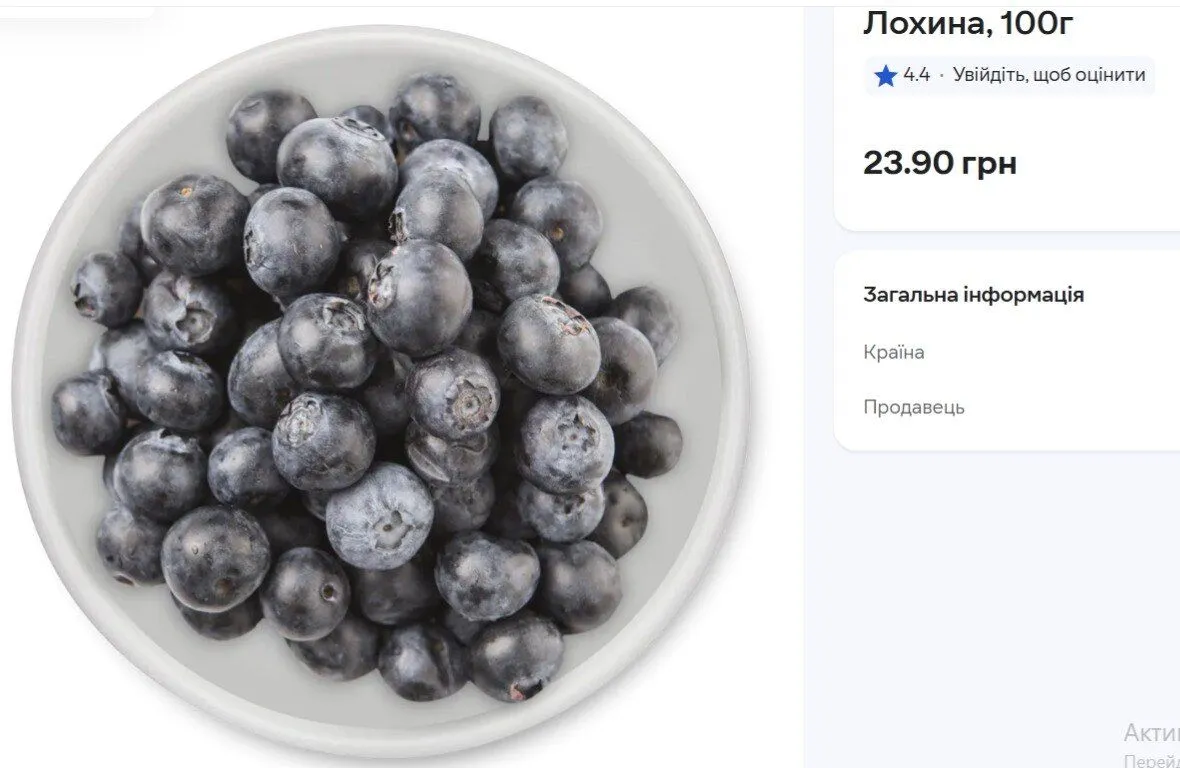 Сколько стоит голубика в супермаркетах