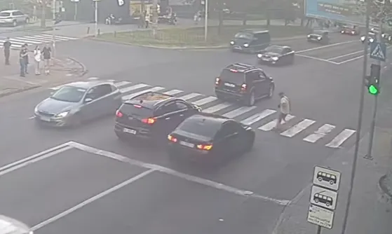За секунду до ДТП.