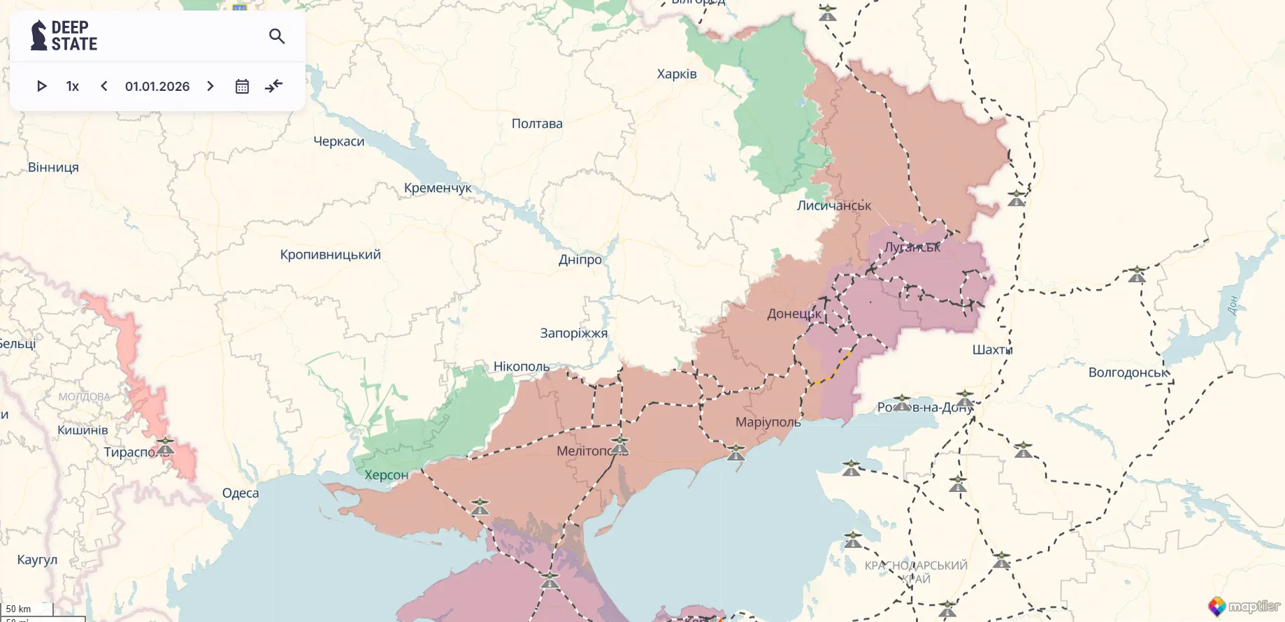 Ситуація на полі бою станом на 1 січня 2026 року