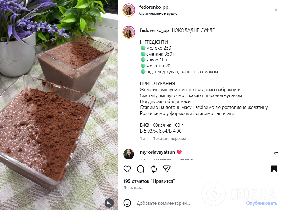 Рецепт шоколадного суфле