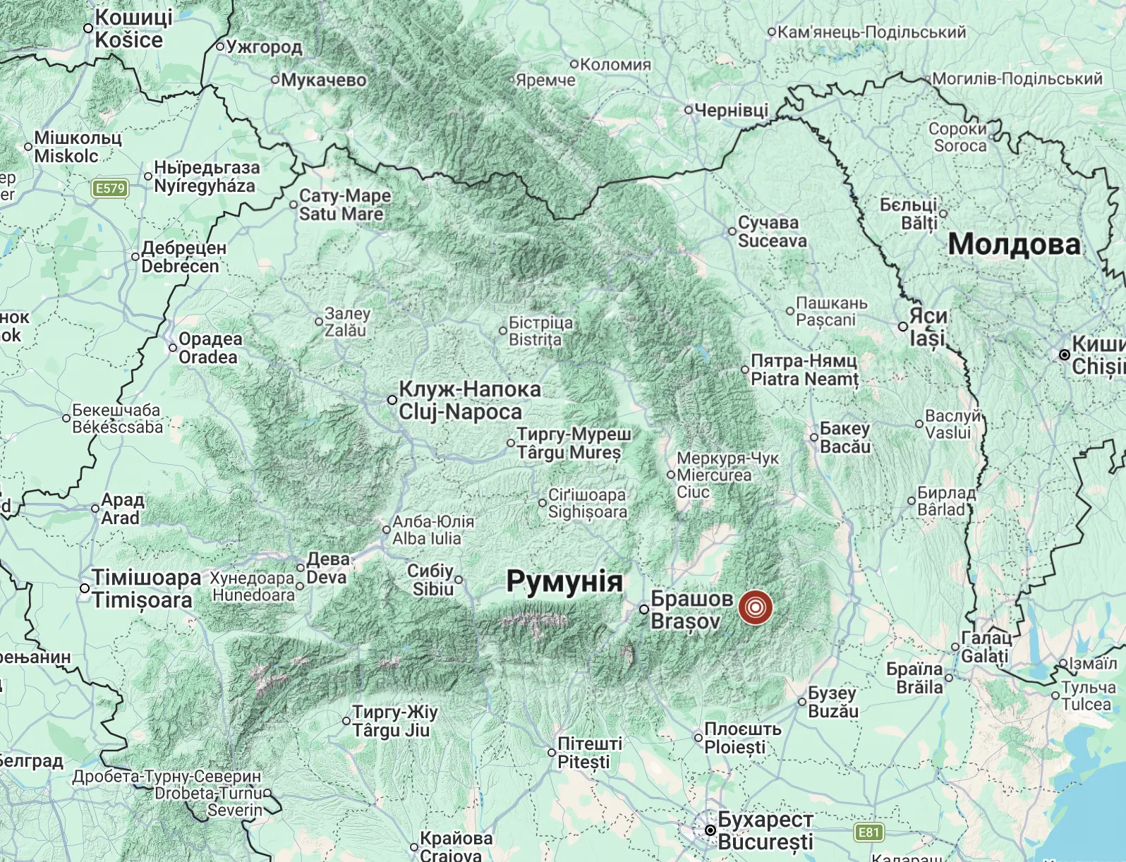 Землетрясение в Румынии.