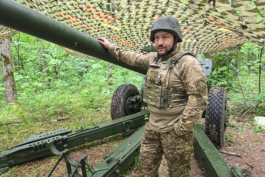 122-мм пушка Д-30 5-й Слобожанской бригады "Скиф" НГУ на Купянском направлении.