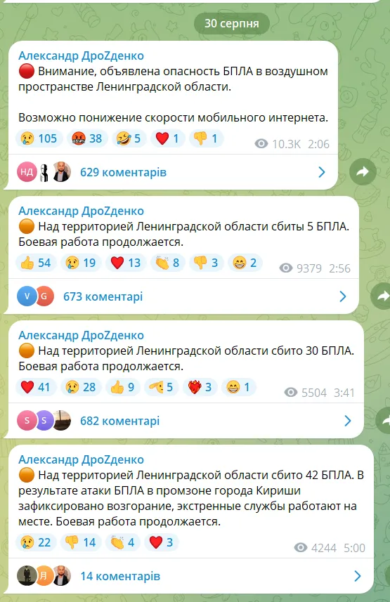 Скриншот повідомлення
