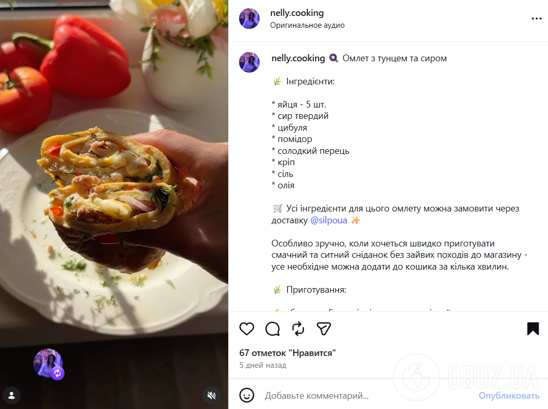 Рецепт ситного омлету
