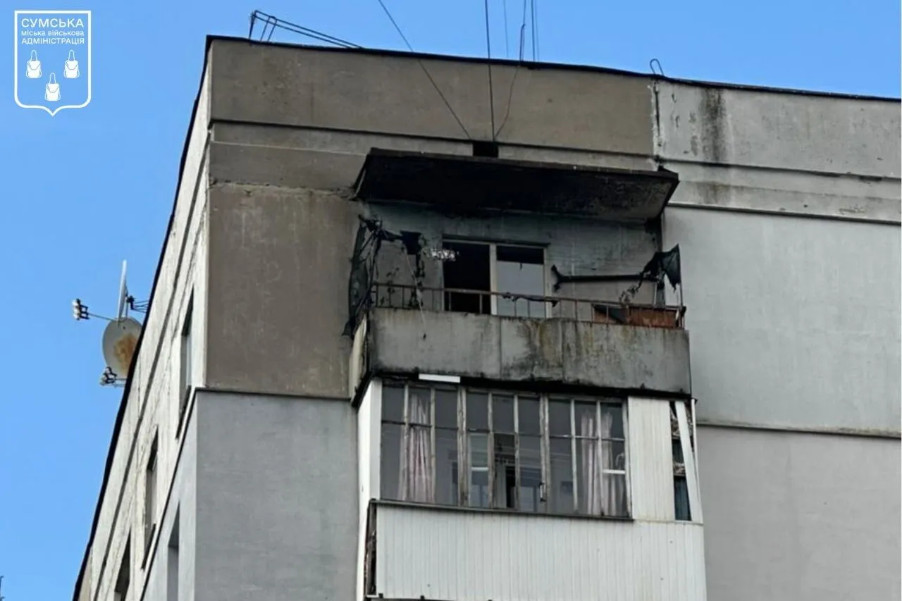 Последствия попадания вражеского реактивного БПЛА.