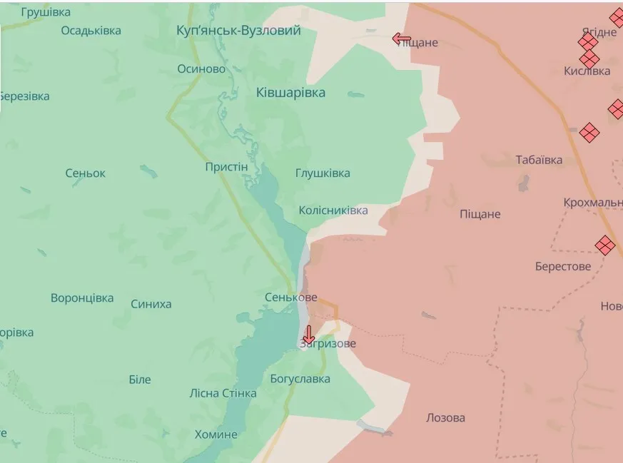 Куп’янський напрямок на карті