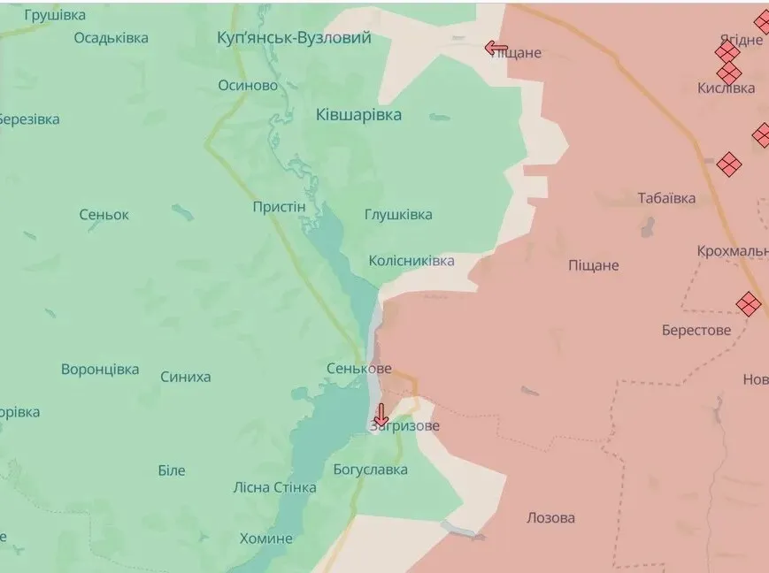 Купянское направление на карте