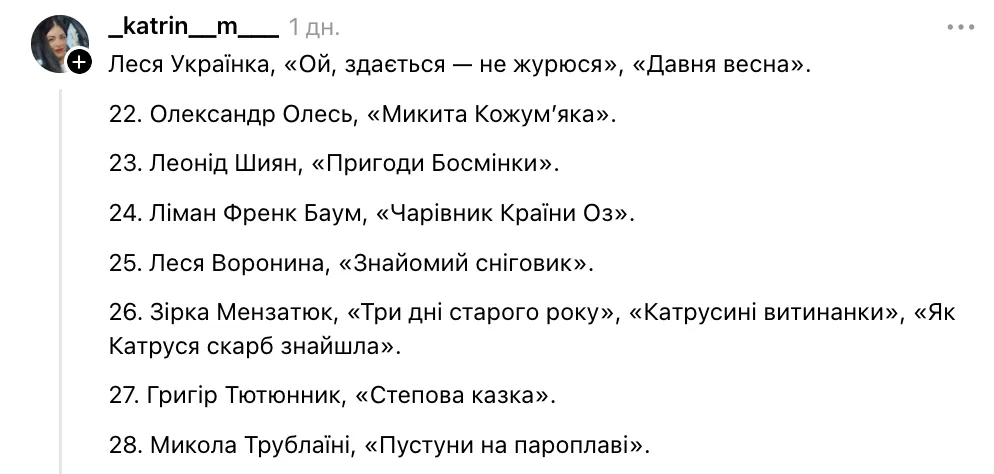 Список літератури для 2 класу за програмою Інтелект України