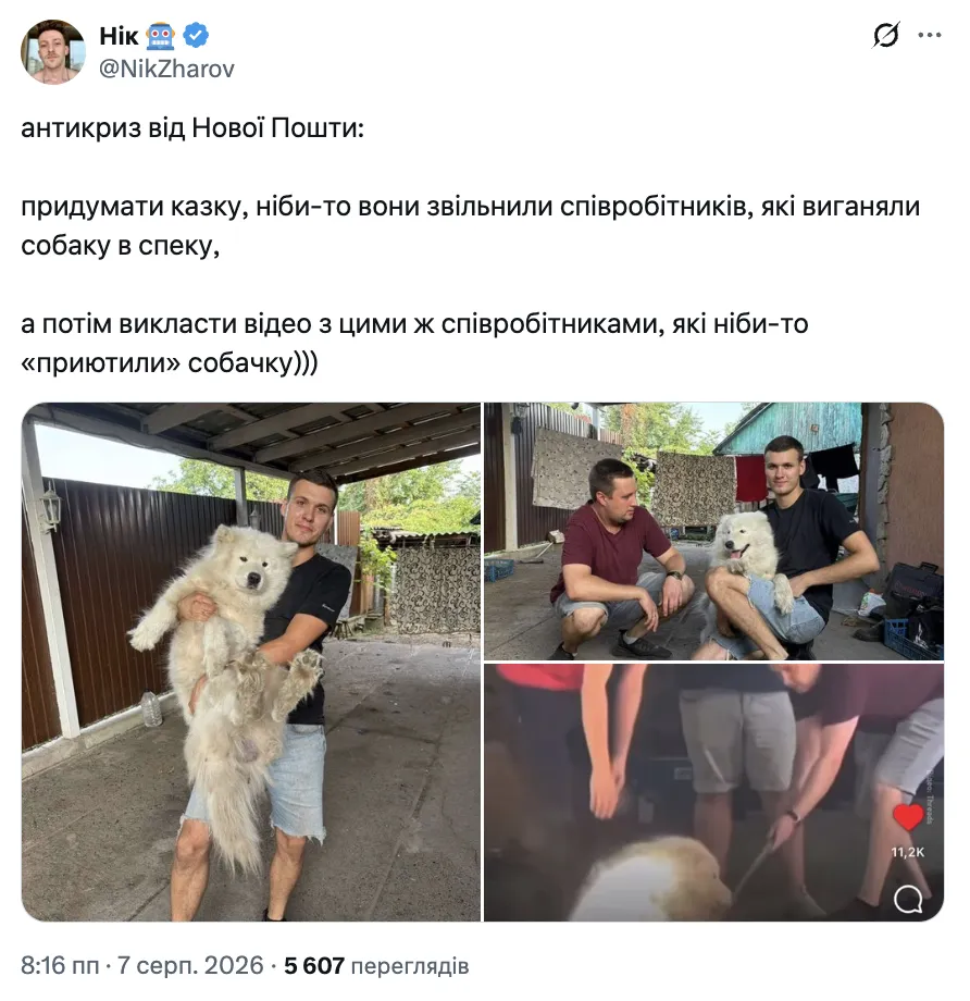 Скриншот допису користувача @NikZharov в Х.