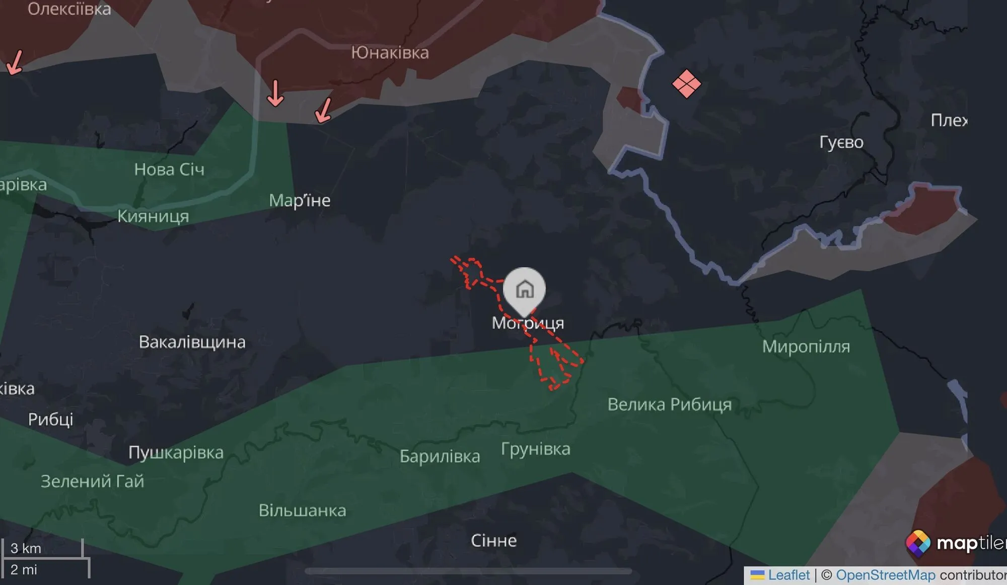 Ситуация в населенном пункте Могрица.