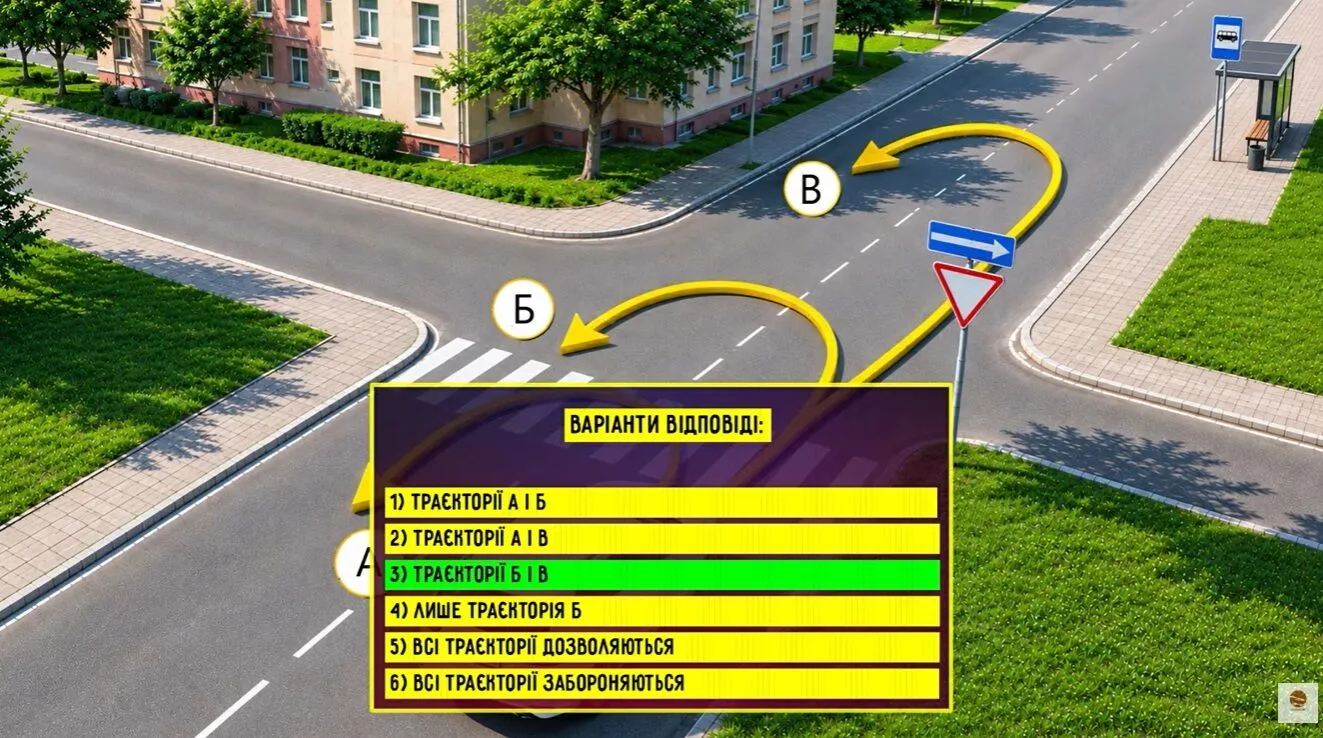 Відповідь на тест з ПДР.
