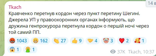 Скриншот сообщения