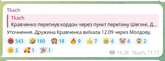 Скриншот сообщения