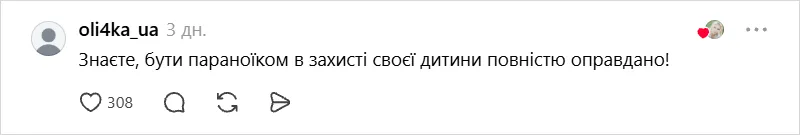 Реакция пользователей на пост.