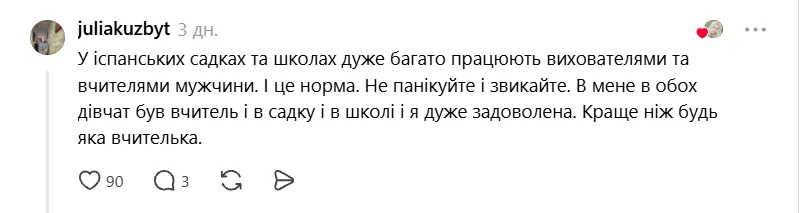 Реакция пользователей на пост.