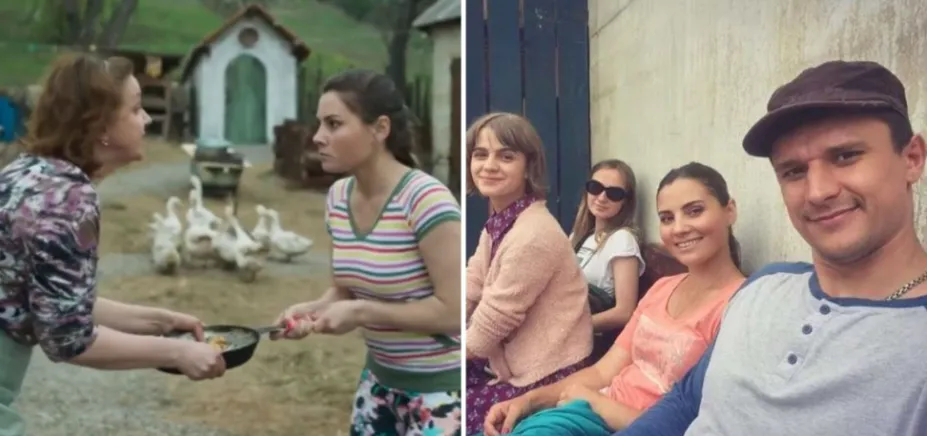 На съемках сериала "Поймать Кайдаша".