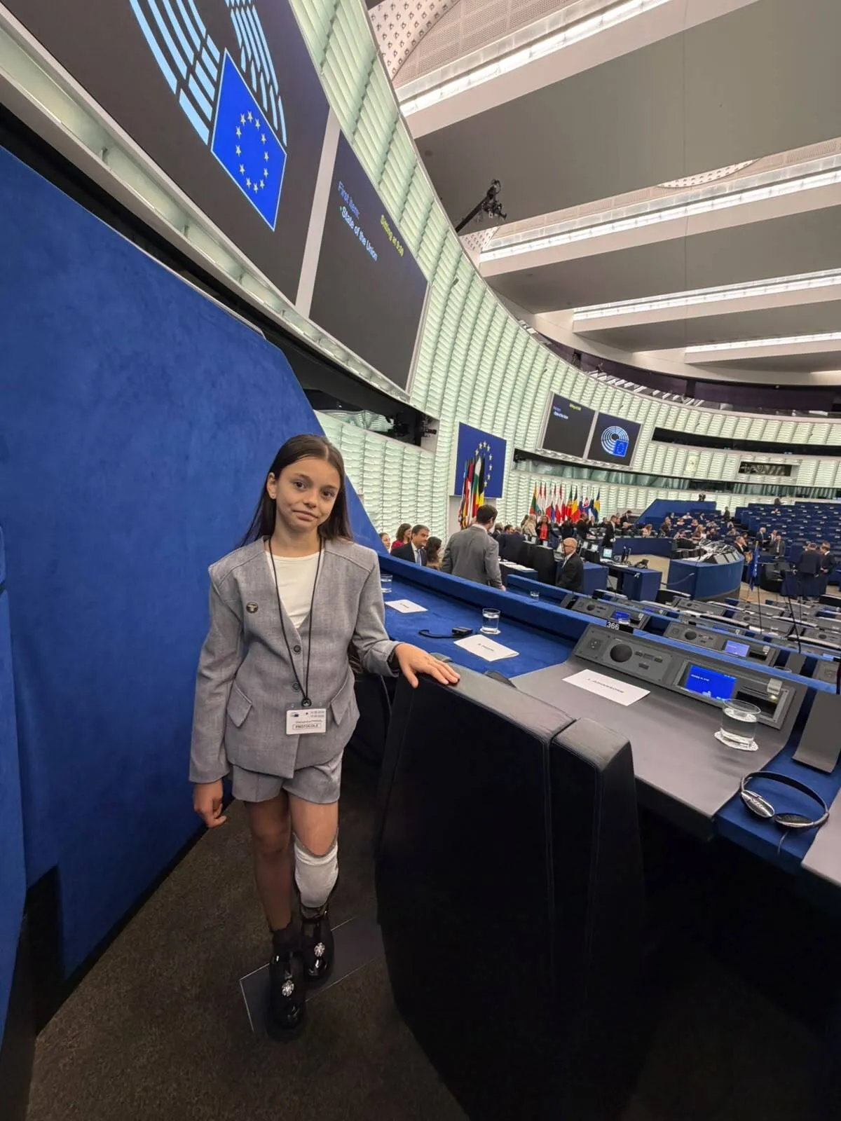 Олександра Паскаль у сесійній залі Європарламенту у Страсбурзі