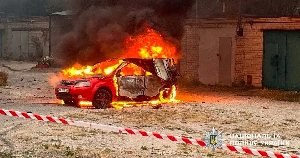 Автомобиль Евгения Сухого после российского удара