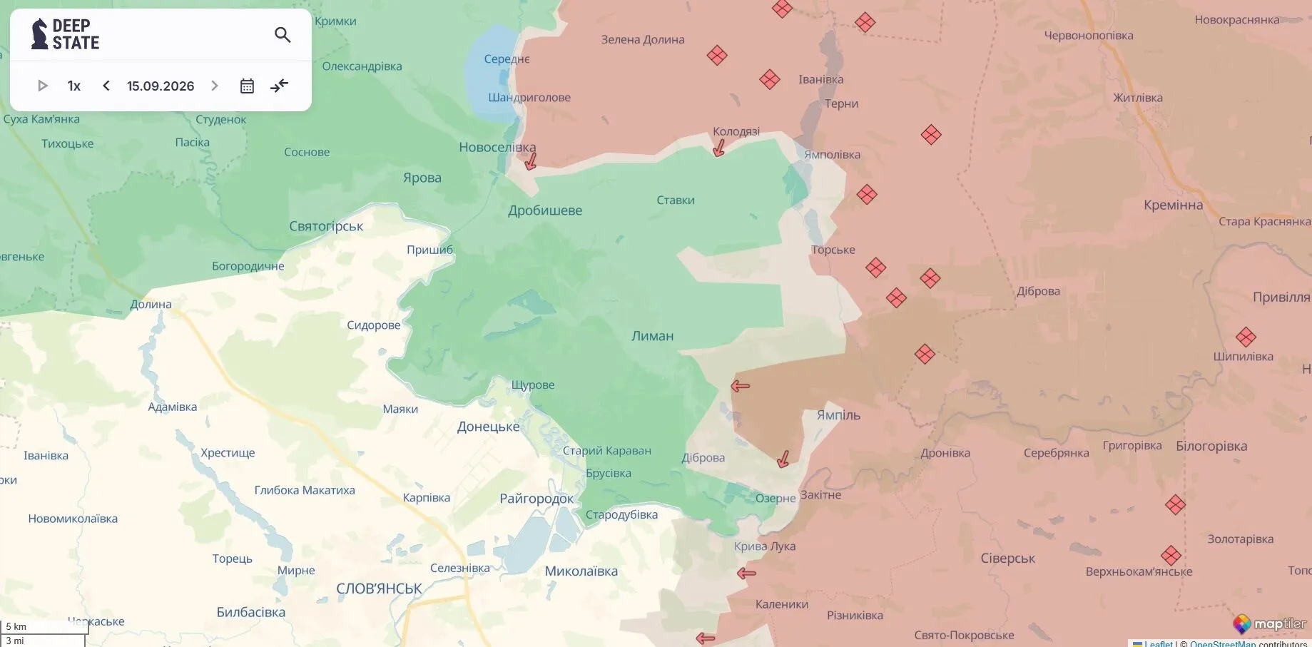 Карта бойових дій, Лиманський напрямок.