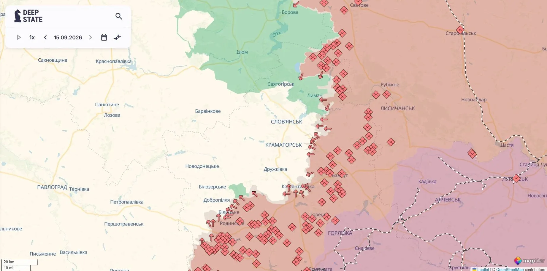 Карта бойових дій, Слов’янсько-Краматорська агломерація.