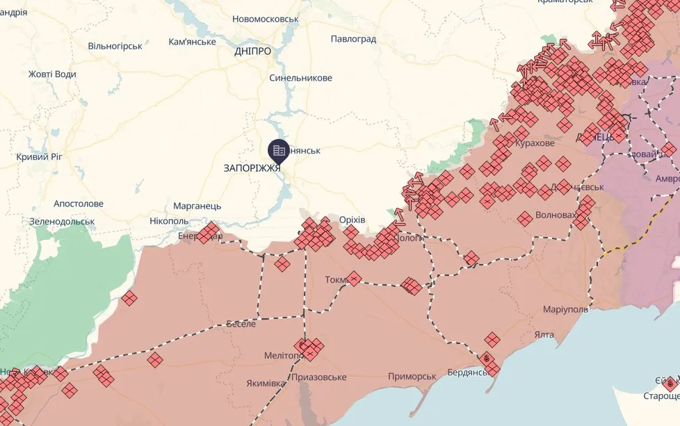 Запоріжжя на карті бойових дій