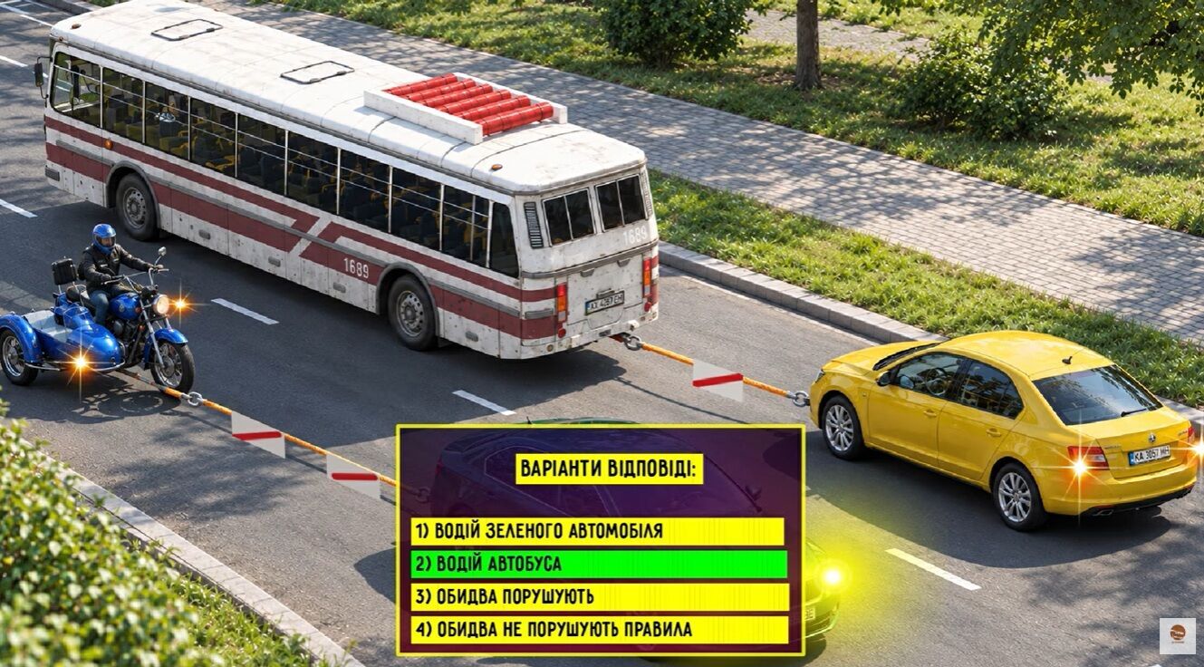 Відповідь на тест з ПДР.