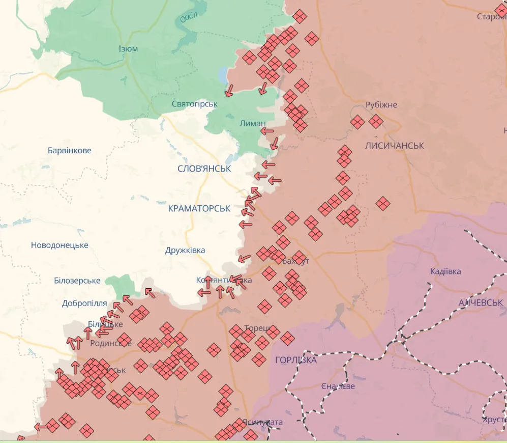 Карта боевых действий.