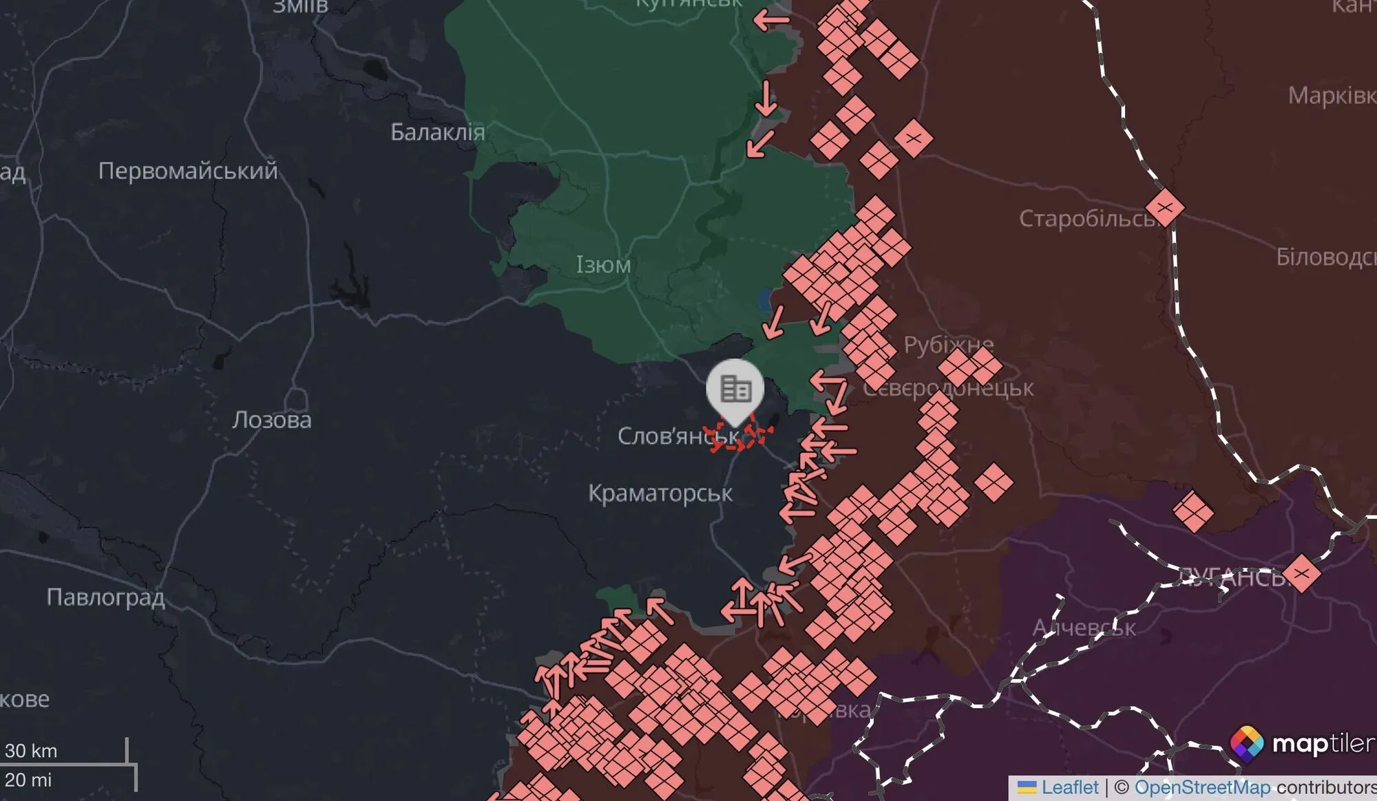 Ситуация в направлении Славянска.