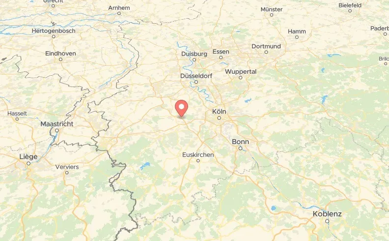 Місто Бергхайм на карті.
