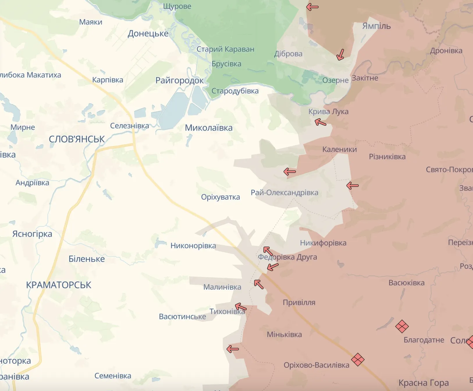 Славянское и Краматорское направления.