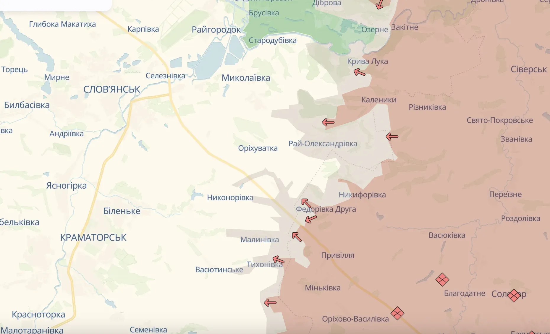 Славянское и Краматорское направления.