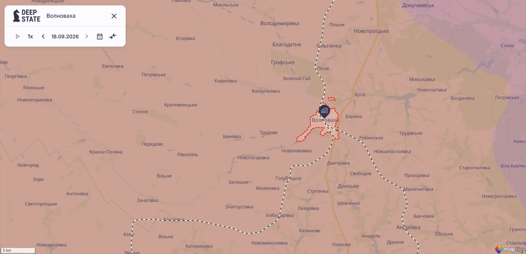 Волноваха на карті