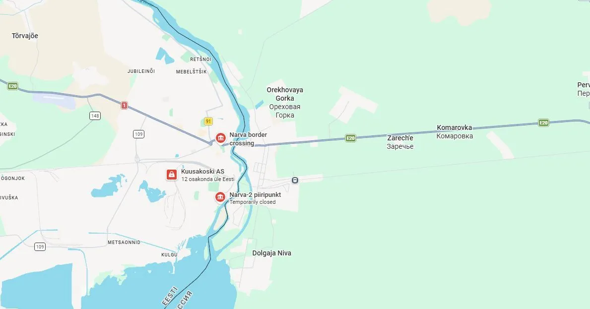 Кордон між Естонією та РФ.