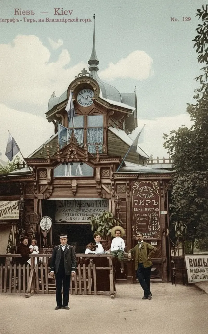 Кинотеатр "Биограф-Тир", парк Владимирская горка, Киев, 1907-1910 годы.