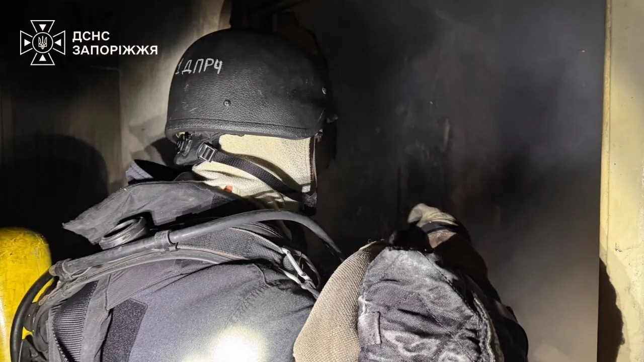 Последствия ночной атаки в Запорожье
