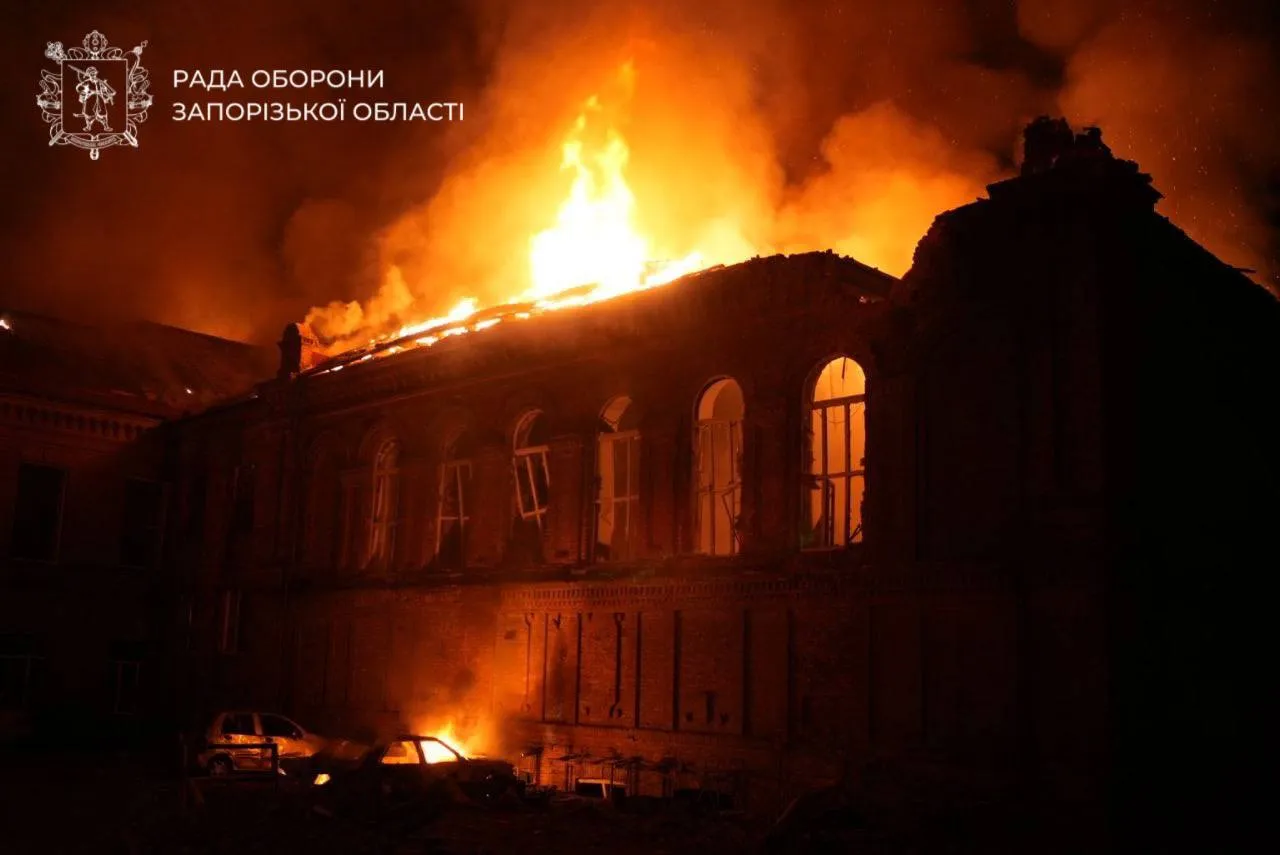 Последствия российского нападения в Запорожье.