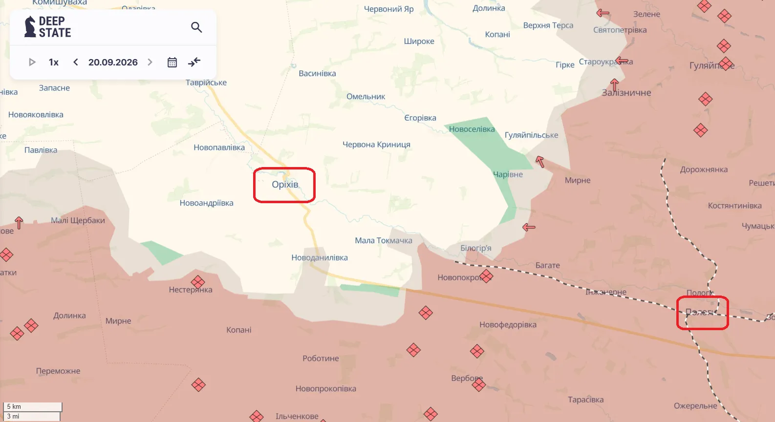 Карта боевых действий.