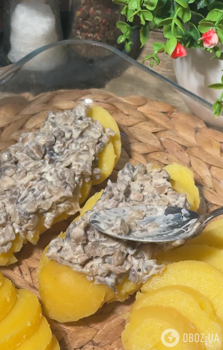 Добавляем грибную массу
