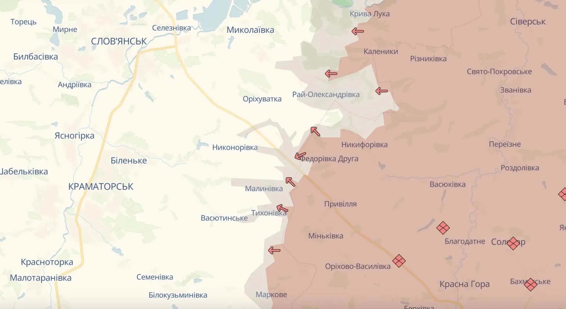 Славянское и Краматорское направления.
