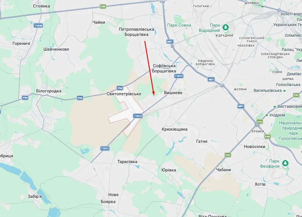 ДТП произошло между городом Вишневое и селом Святопетровское.