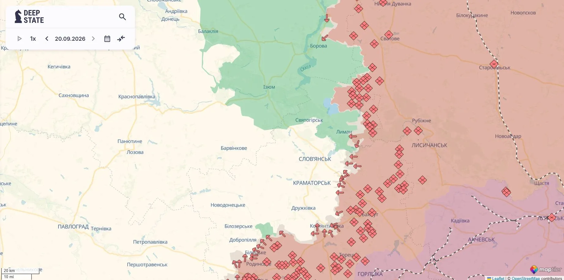 Мапа бойових дій, Слов’янсько-Краматорська агломерація.
