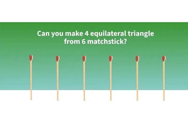 З 6 сірників треба склати три трикутника.