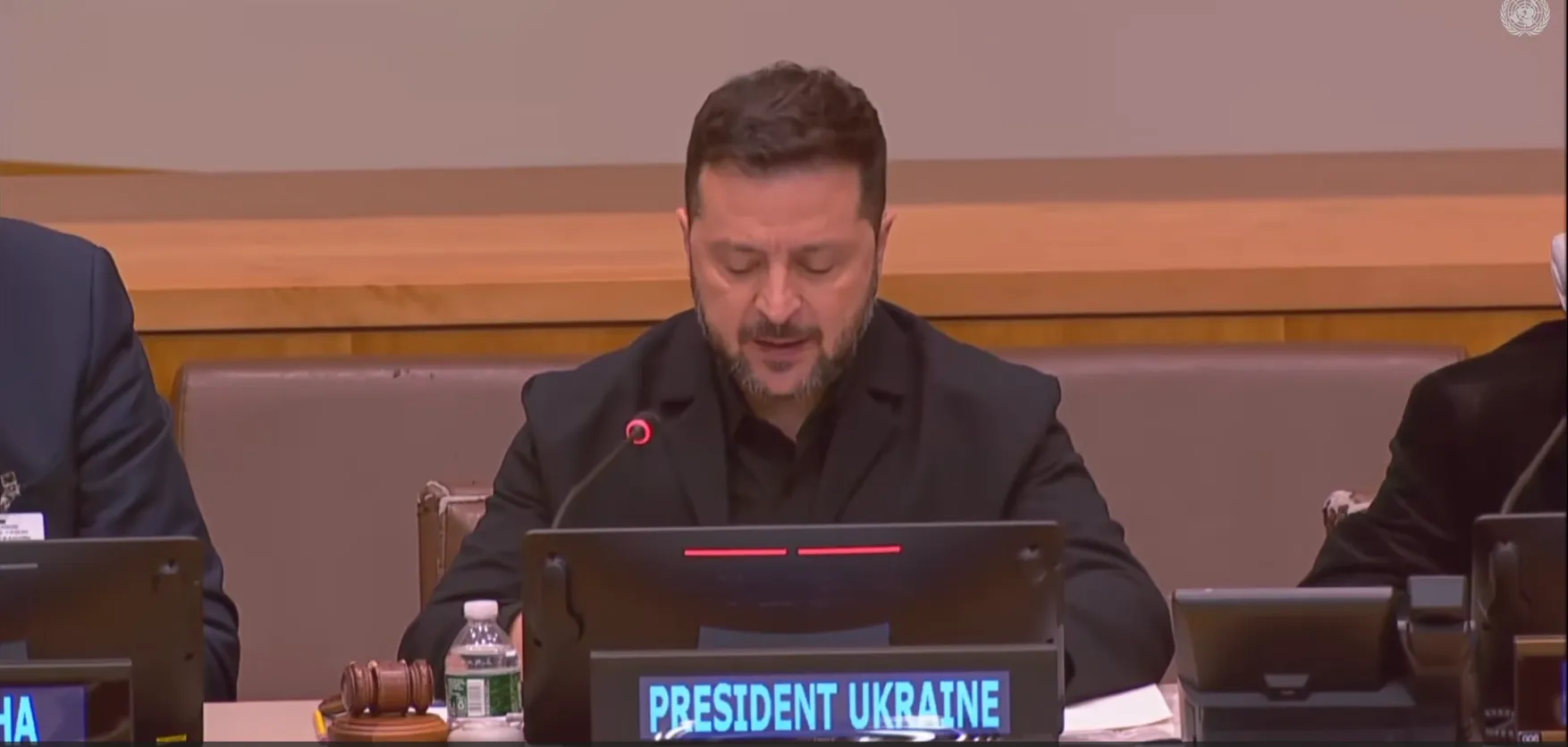 Володимир Зеленський на саміті Кримської платформи у Нью-Йорку.