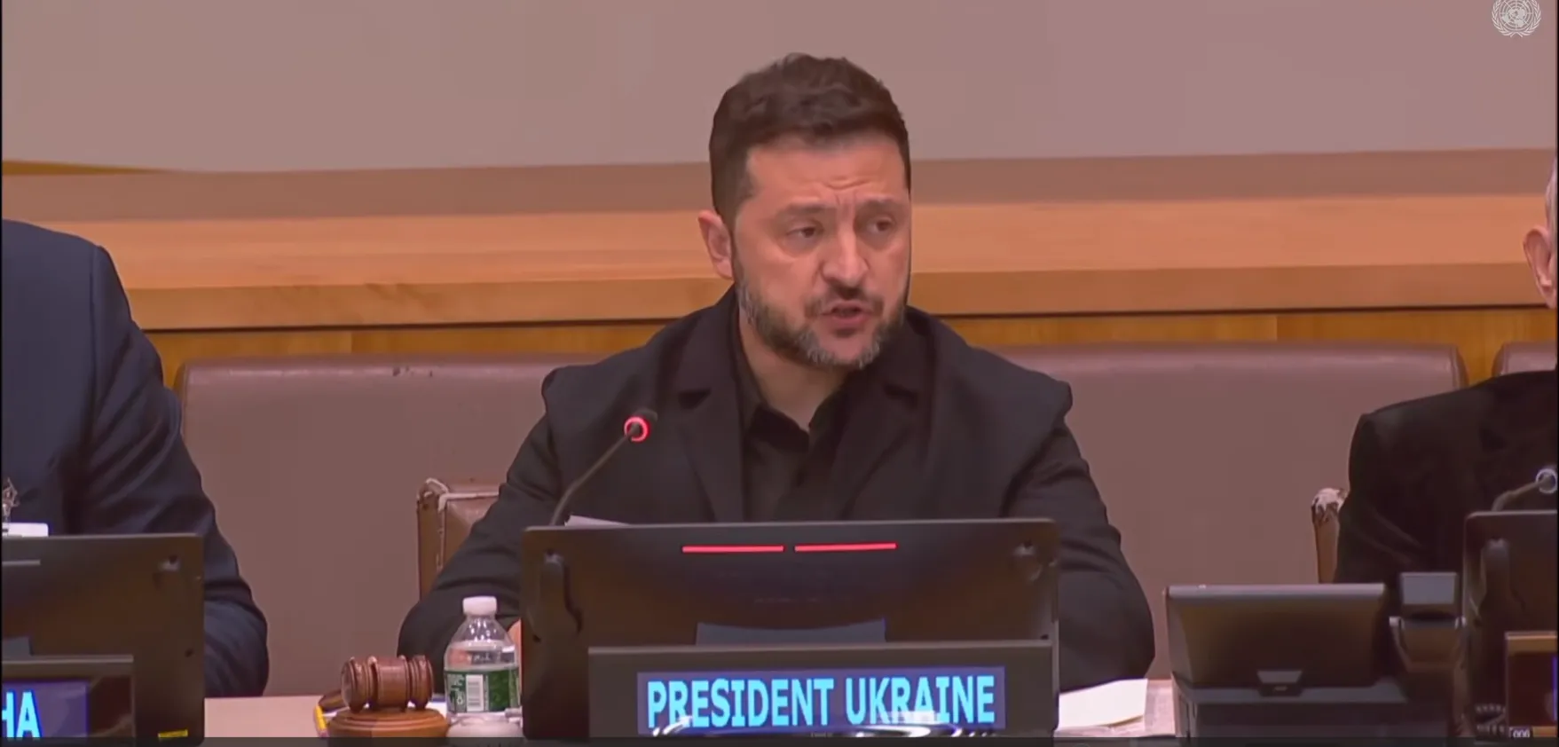 Володимир Зеленський на саміті Кримської платформи у Нью-Йорку.